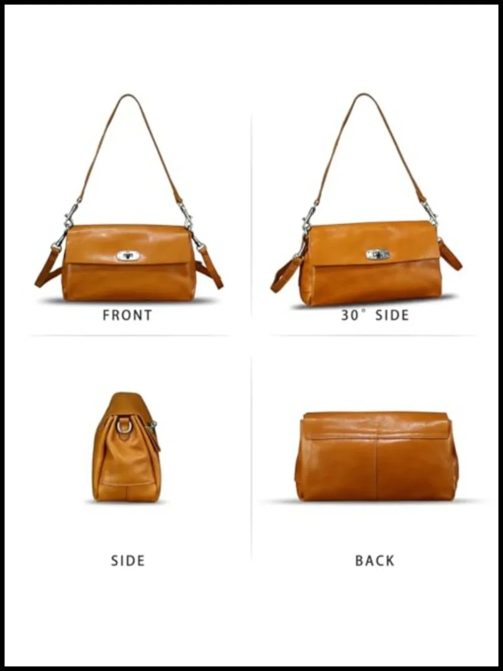 Genuine Leather Hobo Crossbody Bag Satchel Handbag